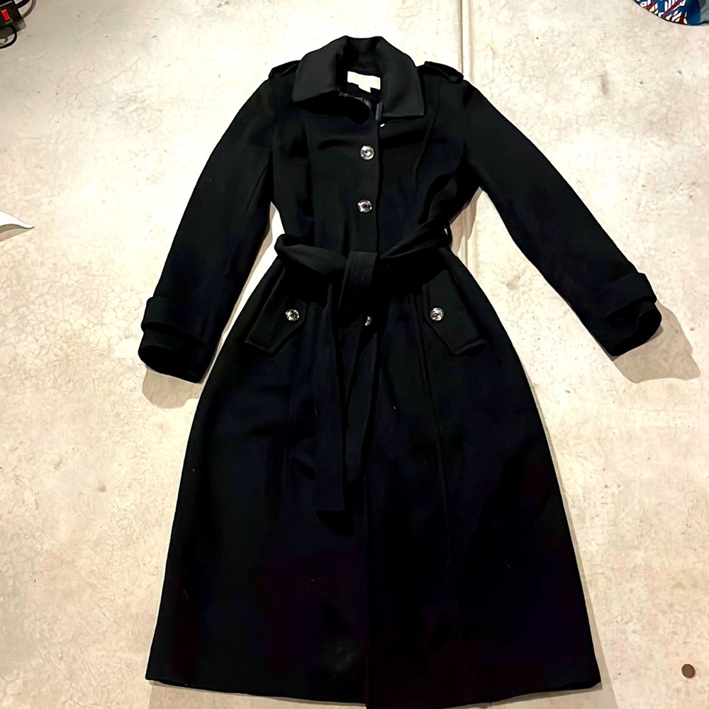 Black Michael Kors winter trench coat